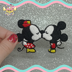 Patch Aplique Mickey e Minnie casal com termocolante