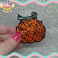 Patch aplique OP Meru Meru no ni laranja fruta cosplay anime com termocolante