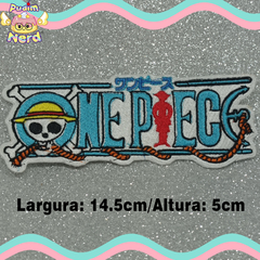 Patch aplique bordado One Piece anime logo. na internet