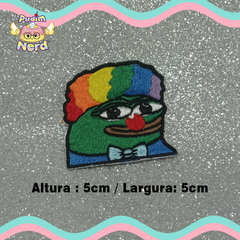 Patch aplique bordado Pepe Palhaço meme com termocolante na internet