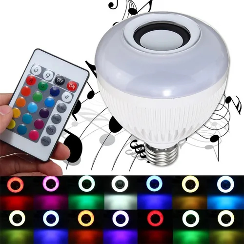 Lampada Caixa Som com Luz Led Rgb e Bluetooth