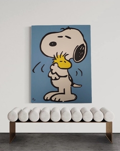 Hermoso cuadro pintado a mano de snoopy charlie brown obra de arte popart artepop