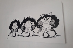 cuadro pintado a mano de mafalda obra de arte popart artepop