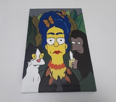 Cuadro Decorativo pintado a mano de Marge Simpson FRIDA KAHLO pintura famosa