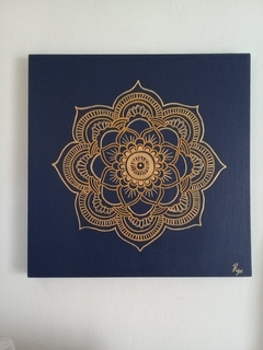 Cuadro decorativo MANDALA HINDU AZUL