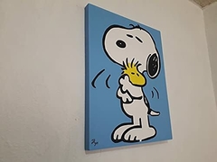 Cuadro decorativo pintado a mano de snoopy popart 