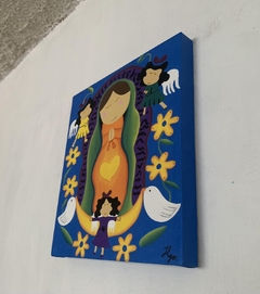 Cuadro Decorativo VIRGENCITA DE GUADALUPE MEXICANA AZUL - Galería Oneris