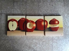 Cuadro Decorativo MANZANAS ROJAS TRIPTICO - comprar en línea