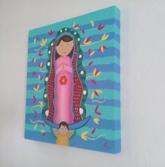 Cuadro Decorativo VIRGENCITA DE GUADALUPE MEXICANA AZUL CIELO - comprar en línea