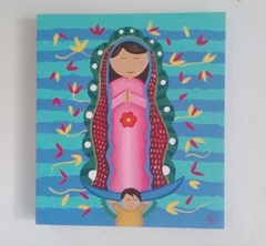 Cuadro Decorativo VIRGENCITA DE GUADALUPE MEXICANA AZUL CIELO