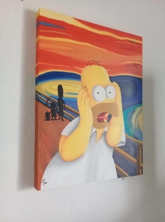 Cuadro Decorativo pintado a mano de Homero Simpson EL GRITO