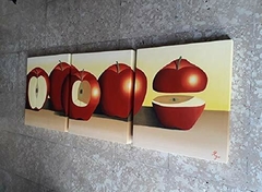 Cuadro Decorativo MANZANAS ROJAS TRIPTICO - Galería Oneris