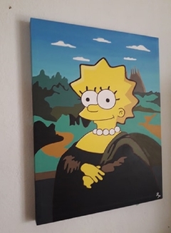 Cuadro Decorativo de lisa simpson mona lisa pintura famosa 