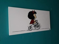 Cuadro Decorativo pintado a mano  MAFALDA BICICLETA