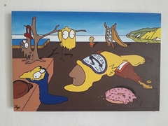 Cuadro Decorativo de los simpsons la persistencia de la memoria pintura de dali 