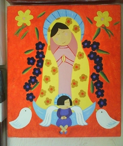 Cuadro Decorativo VIRGENCITA DE GUADALUPE MEXICANA NARANJA