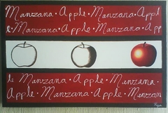 Cuadro Decorativo MANZANAS LETTERS 3 R