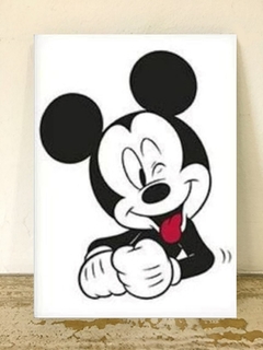 Hermoso cuadro pintado a mano de mickey mouse disney obra de arte popart artepop