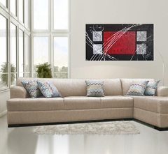 Cuadro decorativo ABSTRACTO NEGRO Y ROJO GEOMETRICO - Galería Oneris