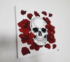 Cuadro decorativo CALAVERA CON FLORES - comprar en línea