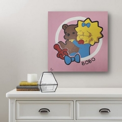 cuadro decorativo de maggie simpson obra de arte popart artepop simpsonart cultura pop