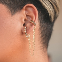 Brinco Ear Hook em Três Correntes com Piercing Fake Renata - comprar online