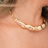 Choker Aro Grosso Orgânico Banhado Ouro 18k