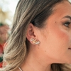 Brinco Ear Cuff Gotas Invertidas com Zircônias