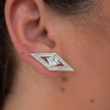 Brinco Ear Cuff Triangular em Zircônias Ródio Branco