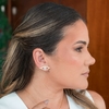 Brinco Ear Cuff Triangular em Zircônias Ouro 18 k