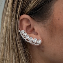 Brinco Ear Cuff Ródio Branco