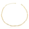 Colar Choker Fita Entrelaçada com Riviera Banhado Ouro 18k