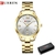 Relógio casual feminino Curren - Dourado fundo branco