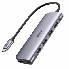 ADAPTADOR UGREEN CM252 USB-C MACHO A USB 3.0/HDMI 4K/TF/SD