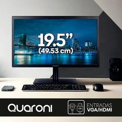 MONITOR QUARONI 19,5" MQ19-01 HD+ 900P HDMI VGA NEGRO - tienda en línea