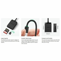 LECTOR DE TARJETA UGREEN CR127 USB 3.0 A TF/SD - comprar en línea