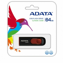MEM USB ADATA 64GB 2.0 RETRACTIL C008 NEGRO Y ROJO - comprar en línea