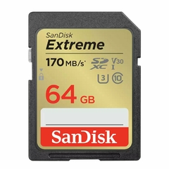 MEM SD SANDISK EXTREME 64G UHS SDXC I CLASE 10 U3 170 MB SDSDXV2 064G GNCIN