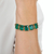 Pulseira Groumet Dupla Com Baguete Verde Turmalina - comprar online