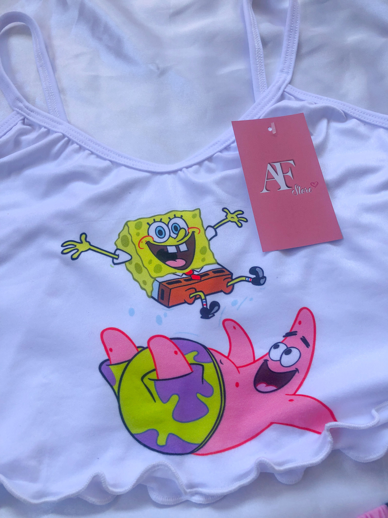 KIT MOZÃO - PIJAMA CASAL - BOB ESPONJA E PATRICK