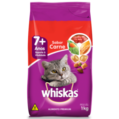 WHISKAS DRY GATOS ADULTOS 7+ CARNE - comprar online