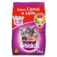 WHISKAS DRY GATOS FILHOTES SABOR CARNE E LEITE