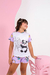 PIJAMA INFANTIL MANGA CURTA E SHORT PANDA LILÁS COLORIR - loja online