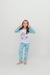 PIJAMA INFANTIL MANGA LONGA E CALÇA UNICÓRNIO FLORES AZUL - loja online