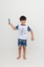 PIJAMA INFANTIL MANGA CURTA E SHORT ROBO AZUL ESCURO COLORIR - lbpijamas