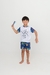 PIJAMA INFANTIL MANGA CURTA E SHORT ROBO AZUL ESCURO COLORIR na internet