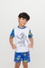 PIJAMA INFANTIL MANGA CURTA E SHORT ROBO AZUL COLORIR - comprar online