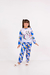 PIJAMA INFANTIL MANGA LONGA E CALÇA GATINHA EMOJI AZUL