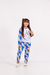 PIJAMA INFANTIL MANGA LONGA E CALÇA GATINHA EMOJI AZUL - comprar online