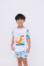 PIJAMA INFANTIL MANGA CURTA E SHORT DINO SKATE CLARO - comprar online